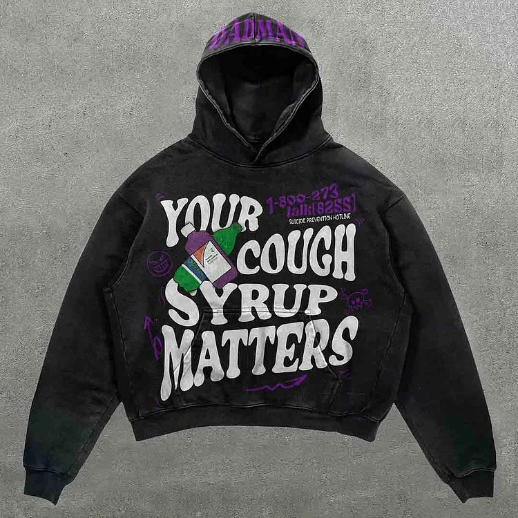 Your Cough Matters Print Graphic Hoodie