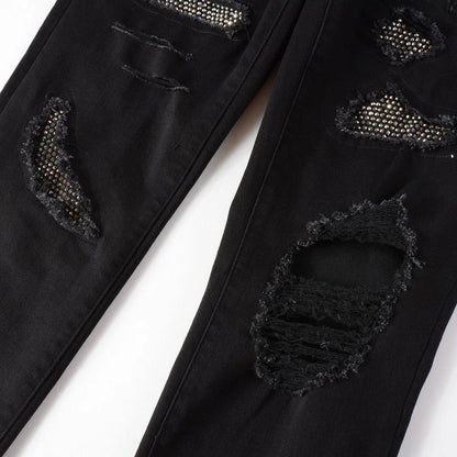 CITYDRIP "CHROMEZ" STUDDED SLIM FIT JEANS - Citydrip