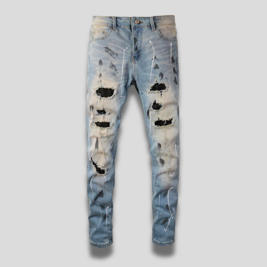 CITYDRIP "BRIGHT KNIGHT" STUDDED SLIM FIT JEANS - Citydrip