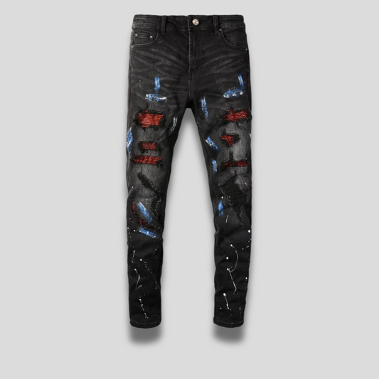 CITYDRIP "ROUGE" STUDDED SLIM FIT JEANS - Citydrip