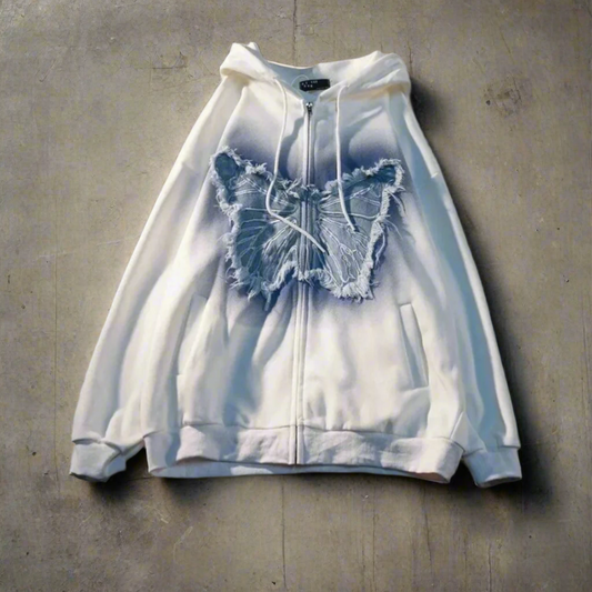 CITYDRIP "BUTTERFLY ZIP UP" Y2K HOODIE - Citydrip