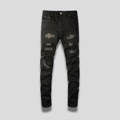 CITYDRIP "CHROMEZ" STUDDED SLIM FIT JEANS - Citydrip